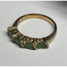 925 Sterling Silver Gold Plated Emerald Ring Size 7.5
