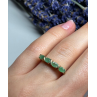 925 Sterling Silver Gold Plated Emerald Ring Size 7.5