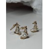 14K YELLOW GOLD PEARLS EARRINGS & PENDANT SKIING SNOWMENS ON SKIS