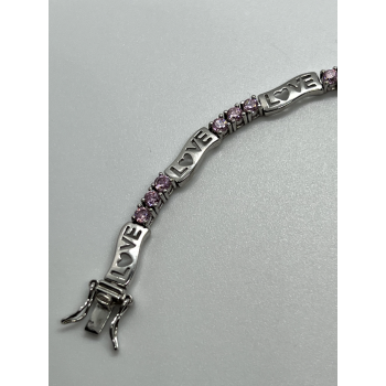 925 STERLING SILVER  PINK CZ 