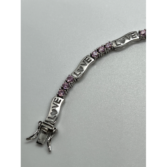 925 STERLING SILVER  PINK CZ 