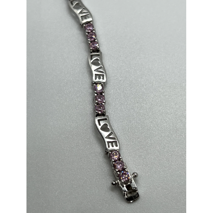 925 STERLING SILVER  PINK CZ 