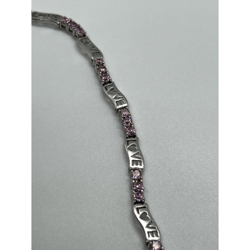 925 STERLING SILVER  PINK CZ 