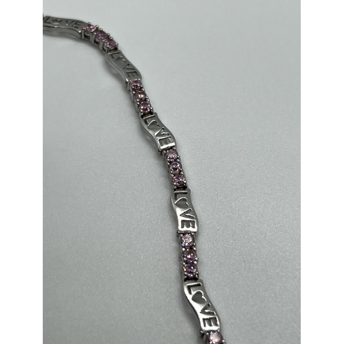 925 STERLING SILVER  PINK CZ 