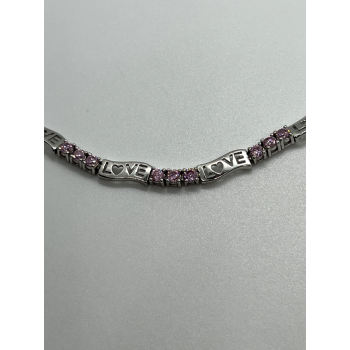 925 STERLING SILVER  PINK CZ 