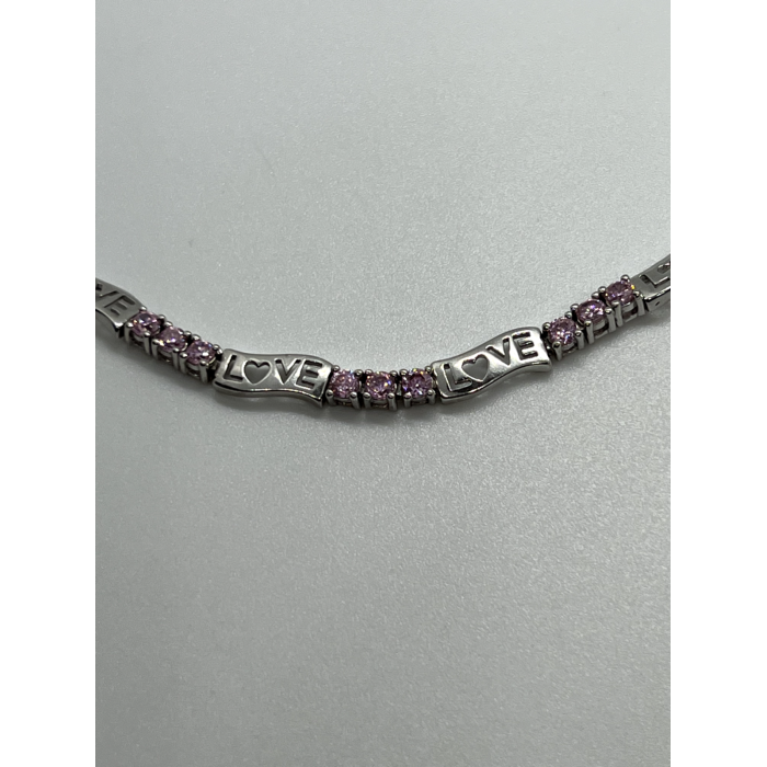 925 STERLING SILVER  PINK CZ 