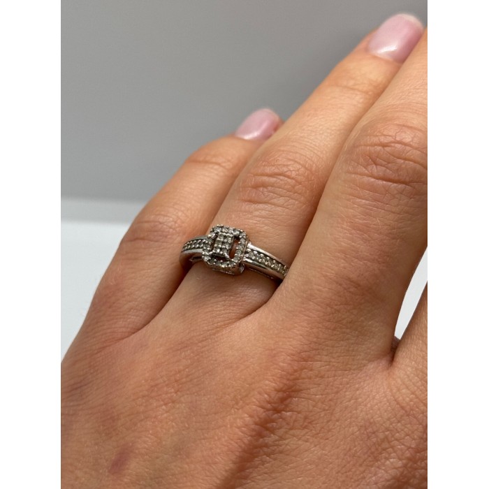 925 Sterling Silver White Sapphire Ring Size 6