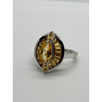 925 STERLING SILVER CITRINE RING SIZE 6.5