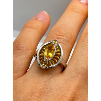925 STERLING SILVER CITRINE RING SIZE 6.5