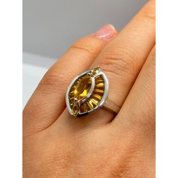 925 STERLING SILVER CITRINE RING SIZE 6.5
