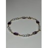 14K YELLOW GOLD AMETHYST & PEARLS BRACELET LENGTH 7