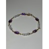 14K YELLOW GOLD AMETHYST & PEARLS BRACELET LENGTH 7