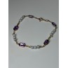 14K YELLOW GOLD AMETHYST & PEARLS BRACELET LENGTH 7