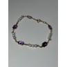 14K YELLOW GOLD AMETHYST & PEARLS BRACELET LENGTH 7