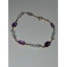 14K YELLOW GOLD AMETHYST & PEARLS BRACELET LENGTH 7