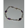 14K YELLOW GOLD AMETHYST & PEARLS BRACELET LENGTH 7