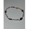 14K YELLOW GOLD AMETHYST & PEARLS BRACELET LENGTH 7
