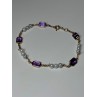 14K YELLOW GOLD AMETHYST & PEARLS BRACELET LENGTH 7