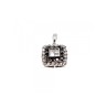 14K WHITE GOLD SAPPHIRES & DIAMONDS PENDANT