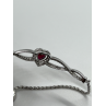 925 STERLING SILVER SPINEL & CZ HEART BRACELET