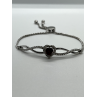 925 STERLING SILVER SPINEL & CZ HEART BRACELET