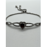 925 STERLING SILVER SPINEL & CZ HEART BRACELET