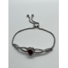925 STERLING SILVER SPINEL & CZ HEART BRACELET