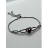 925 STERLING SILVER SPINEL & CZ HEART BRACELET