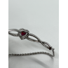 925 STERLING SILVER SPINEL & CZ HEART BRACELET