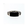 Vintage 925 Sterling Silver Onyx & Marcasites Ring Size 6.5