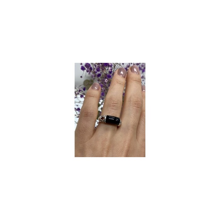 Vintage 925 Sterling Silver Onyx & Marcasites Ring Size 6.5