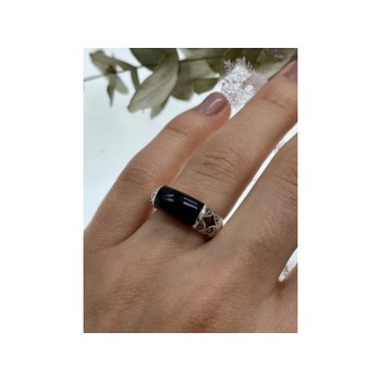 Vintage 925 Sterling Silver Onyx & Marcasites Ring Size 6.5