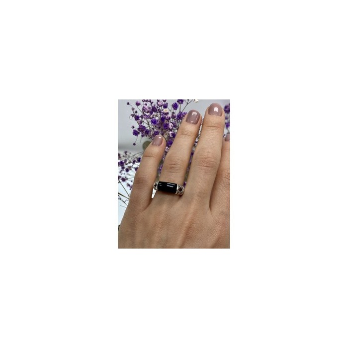 Vintage 925 Sterling Silver Onyx & Marcasites Ring Size 6.5