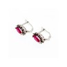 925 Sterling Silver Ruby & Marcasites Earrings