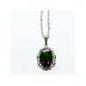 925 Sterling Silver Green Jade Chain with Pendant