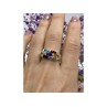 925 STERLING SILVER MULTI GEMSTONES RING SIZE 11