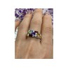 925 STERLING SILVER MULTI GEMSTONES RING SIZE 11