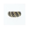925 Sterling Silver CZ & Marcasites Ring Size 8