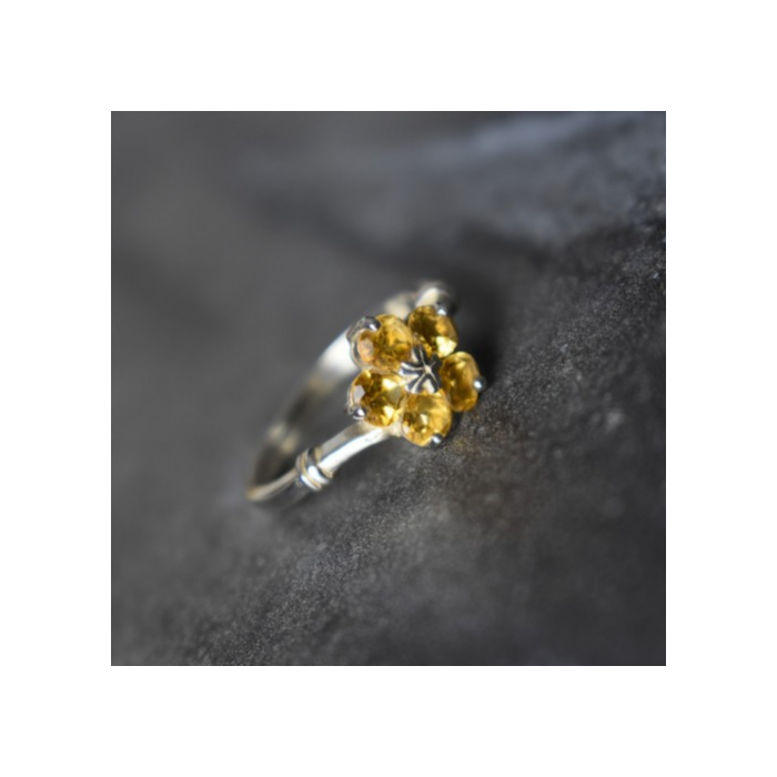 925 Sterling Silver Citrine Ring Size 8