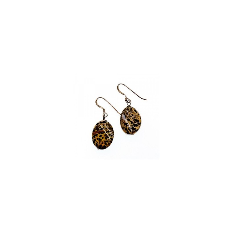 925 Sterling Silver Leopard Jasper Earrings