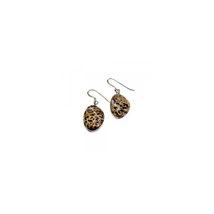 925 Sterling Silver Leopard Jasper Earrings