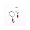 925 Sterling Silver Ruby & CZ Earrings