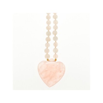 14K YELLOW GOLD ROSE QUARTZ 