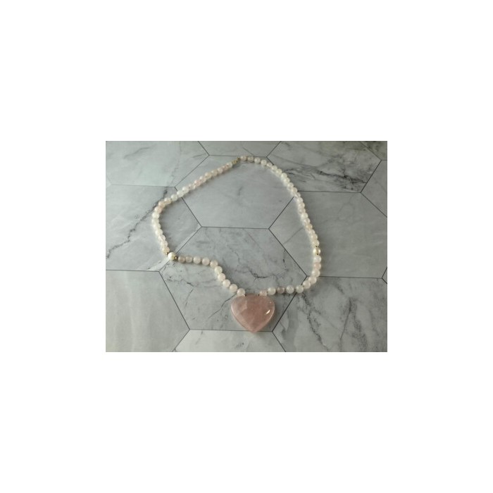14K YELLOW GOLD ROSE QUARTZ 