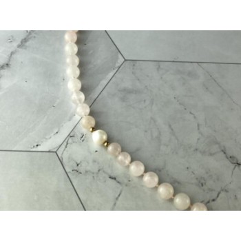 14K YELLOW GOLD ROSE QUARTZ 