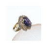 925 STERLING SILVER GOLD PLATED PURPLE SPINEL & CZ RING SIZE 6