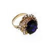 925 STERLING SILVER GOLD PLATED PURPLE SPINEL & CZ RING SIZE 6