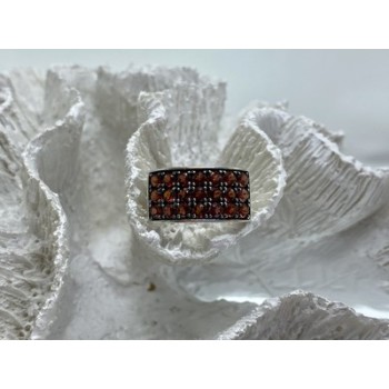 925 Sterling Silver Garnet Ring Size 8.5