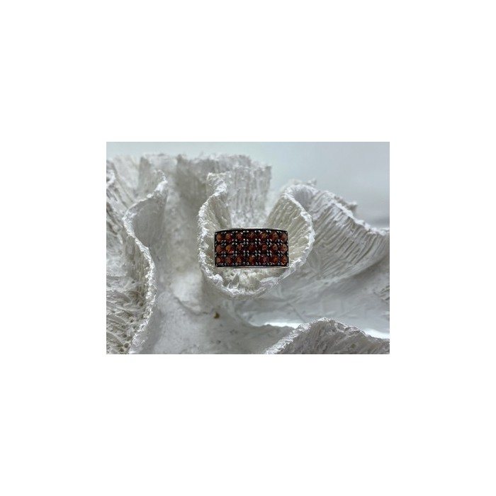 925 Sterling Silver Garnet Ring Size 8.5