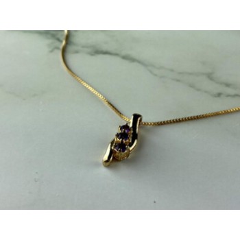 925 Sterling Silver Gold Plated Tanzanite Chain With Pendant